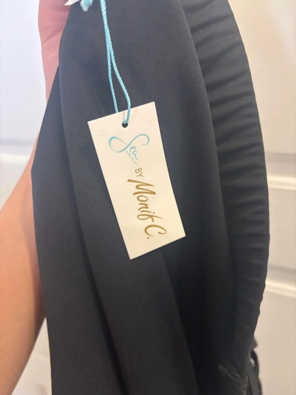 NWT Sea by Monif C Black High Waist Swim Bottoms 18W Plus Size Strappy Sides